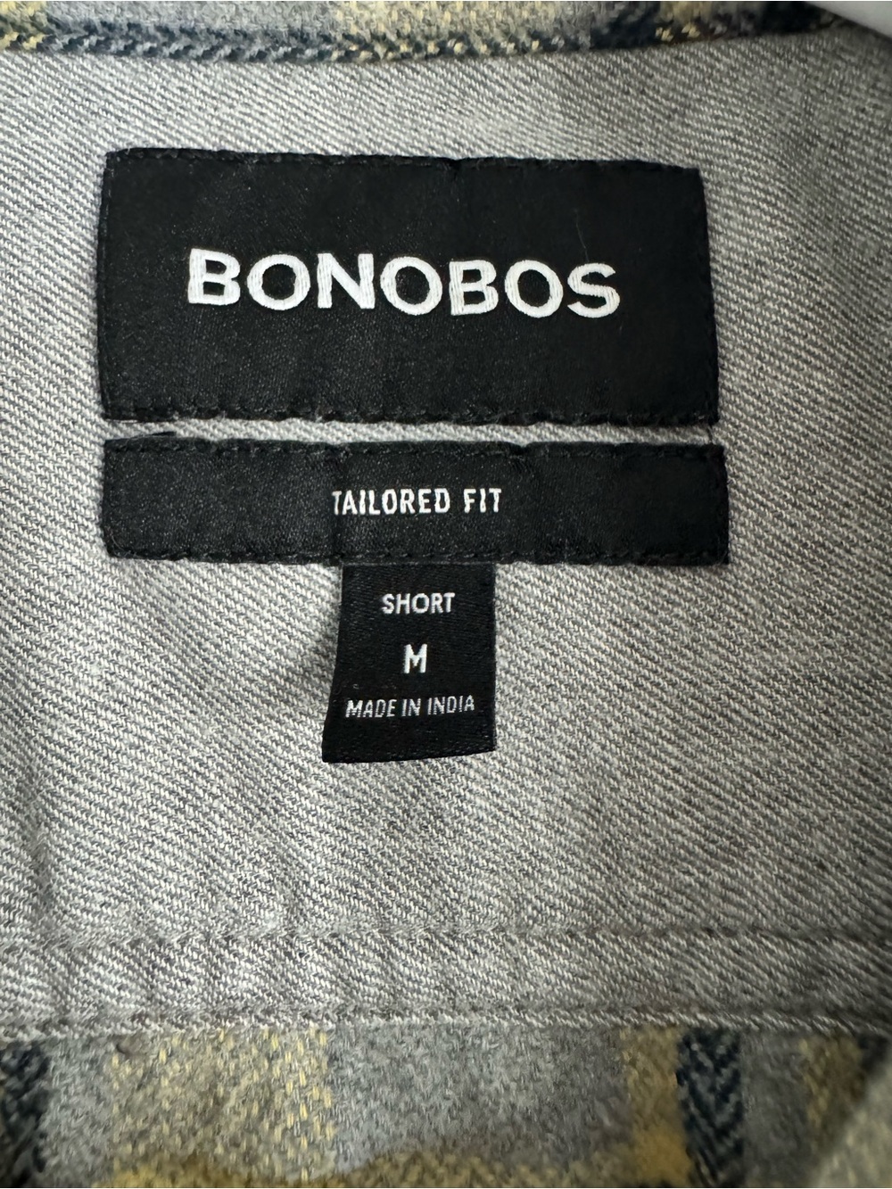 Bonobos Gray and Black Tailored Fit Shirt - Medium - Picture 3 of 7